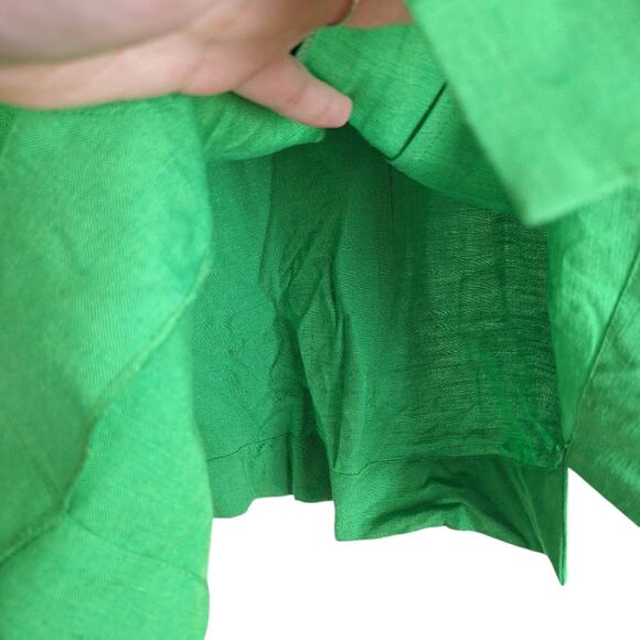 Vintage Genre Kelly Green Short Sleeve Blazer Jacket Linen Blend 12 - Picture 5 of 10